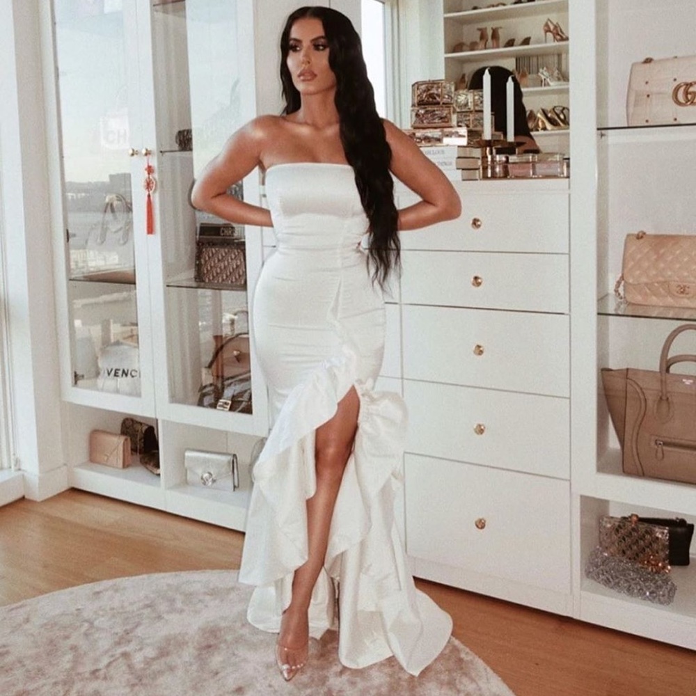 NWT White satin dress